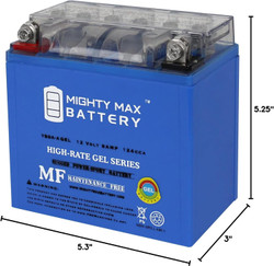 Max Battery YB9A-A GEL - 12 Volt 9 AH, GEL Type, 130 CCA, Rechargeable Maintenance Free SLA AGM Motorcycle Battery