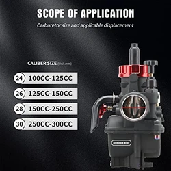 NIBBI 26mm 150cc Carburetor with Jets for 4 Stroke Engines Electric Choke Motorcycle Scooter, Fit YAMAHA KAWASAKI SUZUKI Apollo Dirt Bike Mini Bike SSR TTR KYMCO SYM TAOTAO GY6 Scooter Moped