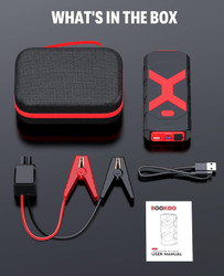 BOOKOO A9 4000A 12V Portable Car Battery Jump Starter – 20000mAh