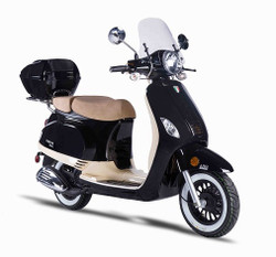 Amigo AVENZA-50 49cc Street Legal Scooter, 3.0 HP 4 stroke SOHC Air Cooled - Black