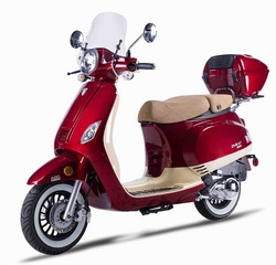 Amigo AVENZA-50 49cc Street Legal Scooter, 3.0 HP 4 stroke SOHC Air Cooled - Red