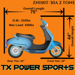 Amigo Avenza-150 2-TONE 150cc Street Legal Scooter, 149.6cc, 4 Stroke, Air Cooled