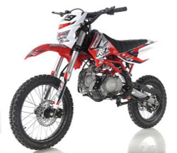 New Apollo DB-X19 125cc Dirt Bike With Headlight 4 stroke Single Cylinder - Red