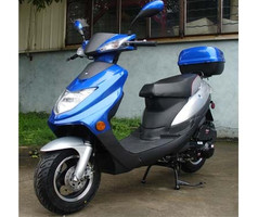 Roketa MC-123 150 Moped Scooter, 4-Stroke, Single Cylinder, Air Cooled, Eletric /kick Start - Blue
