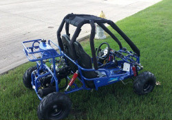 NEW RPS TK110-GK2 GO KART 4-STROKE,SINGLE CYLINDER - Blue-Back-Side-View