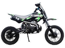 Taotao Db14 Semi-Automatic Off-Road Dirt Bike, Air Cooled, 4-Stroke, 1-Cylinder - Green