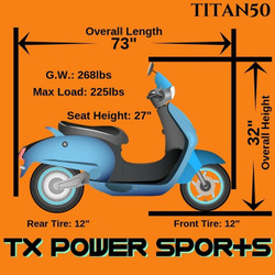 TAOTAO TITAN (EVO) 50CC BIGGER SIZE GAS STREET LEGAL SCOOTER