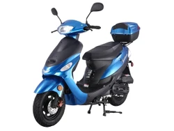Taotao Pony-50 Gas Street Legal Scooter Moped, Electric Start With Keys, Kick Start Back Up - Blue