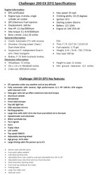 TrailMaster Challenger 200EX (EFI) UTV, Automatic CTV With Reverse - Specs