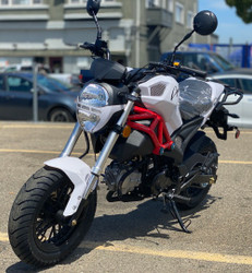 Amigo MORRO 125cc, Manual Transmission, Gas Moped Motorcycle- White
