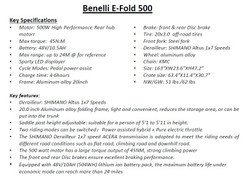 Trail Master Benelli E-fold 500, Electric Bike - Specs