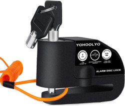 Alarm Disc Lock Motorcycle Disc Brake Lock Anti-Theft Waterproof 110 dB 7mm Pin 5ft Reminder