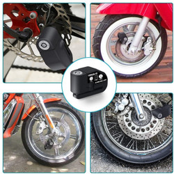 Alarm Disc Lock Motorcycle Disc Brake Lock Anti-Theft Waterproof 110 dB 7mm Pin 5ft Reminder