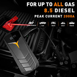 Car Jump Starter, SUNPOW 2000A Peak 20000mAh Lithium Jump