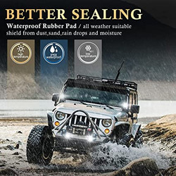 BUNKER INDUST Side Shooter LED Light Pods Wiring Harness Kit, 2pcs 4”inch Spot Flood Combo Beam CREE LED Light Bar 60W Work Lights Waterproof Off Road Fog Driving Bumper Light for ATV UTV Truck Boat-6