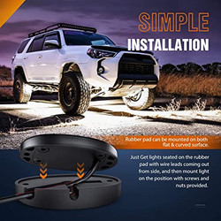 Nilight LED Rock Light 4PCS White Light Pods Waterproof Under Body Wheel Well Light Exterior Interior Lights for Car Truck Pickups ATV UTV SUV Motorcycle Boat, 2 Years Warranty-6