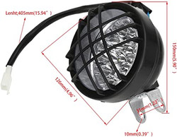 FVRITO 12V LED Front Head Light Lamp for 110cc 125cc 150cc 200cc 250cc TaoTao Coolster Roketa Yamoto Vitacci JCL Kazuma Peace RPS ICEbear Apollo Sej BULL KXD FARM Sunl Kandi ATV Quad 4 Wheeler Go Kart-4