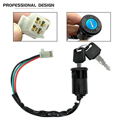Ignition Switch with Key 4 Wire for TaoTao Buyang Coolsport Kazuma Sunl Coolster 50cc 70cc 90cc 110cc 125cc 150cc 200cc 250cc Quad Super Pocket Dirt Bike ATV & Scooters-3