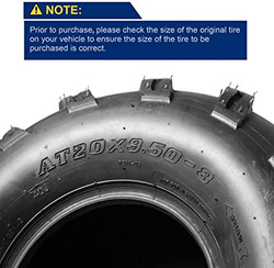 MaxAuto ATV Tires 20X9.50-8 20X9.5X8 Riding Mower Turf Tires for trx 90 kfx 90, 4 Ply Rating, Tubeless