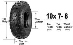 MaxAuto ATV Tires 19x7-8 19x7x8 19x7 8 ATV UTV Off-Road Tires All-Terrain Mini Bike Tires 4PR Tubeless Sport Tires