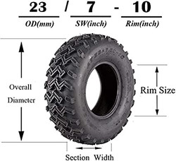 SUPERGUIDER Set of 2 23x7-10 ATV/UTV Sport Tires 23x7x10, 4PR, Tubeless