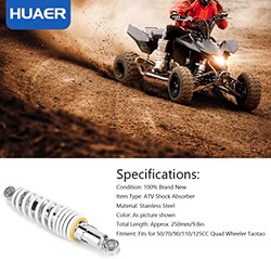 Shock Absorber, 250mm/9.8in Universal Motorcycle Rear Shock Struts Damper Shock Absorber Shocks Struts Suspension Fit For Quad Wheeler Taotao 50cc 70cc 90cc 110cc 125cc
