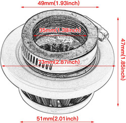 HIAORS Silver 35mm Air Filter for Kazuma 50cc 70cc Pit Bike Tao tao 125d 4 wheeler 50cc 70cc 90cc 110cc 125cc TaoTao Honda Baja Coolster Quad Bike Dirtbike Go Kart