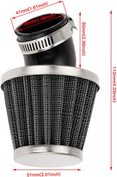 HIAORS 35mm Go Kart Bent Rubber Tube Air Filter Cleaner for NST SunL Kazuma Baja 50cc 70cc Coolster 110cc 125cc Atv Xr50 Crf50 CRF80F XR50R Dirt Pit Bike Scooter