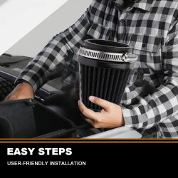 Mtsooning Air Intake Filter Pod, 54mm/2.12" Tapered Clamp-on Breather, Inlet Truck Cold Cone Cleaner for Motorcycle ATV Dirt Pit Bike Go Kart 50-110cc