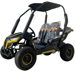 TrailMaster Cheetah 6 Kids Go Kart, 5.5hp E-start Remote Start/Kill with Reverse - Yellow Left Side view