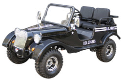 New Vitacci classic Jeep GR-5 125cc, 3-Speed with Reverse, Chrome Rims and Spare Tire - Black