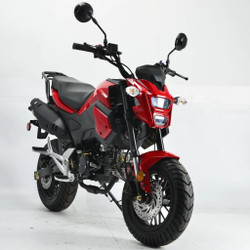 Vader 125cc Street Legal Motorcycle, With 12" tyres, clutch system - Red