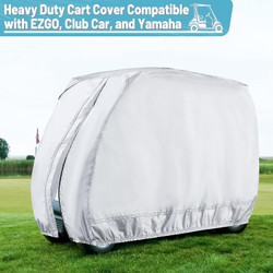 4 Passenger 400D Waterproof Sunproof Golf Cart Cover Roof 80" L, Fits EZ GO, Club Car and Yamaha, Dustproof and Durable