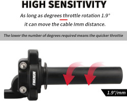 NIBBI Motorcycle Throttle Assembly,Motorcycle Throttle Assembly,High Sensitivity Short Stroke Light Control Motocross Twist Throttle Handlebar,Throttle Tube Fit Dirt Bike Motocross,Pit BIke Assembly