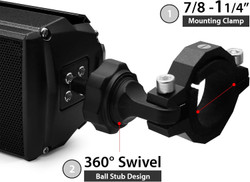 GoHawk RE9-X Gen.3 Waterproof Bluetooth Motorcycle Stereo Speakers LED Soundbar 7/8-1.25 in. Handlebar Mount MP3 Music Player, Audio Amplifier System, 4- Wheelers ATV USB AUX FM Radio