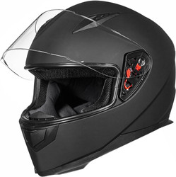 Full Face Motorcycle Street Bike Helmet with Removable Winter Neck Scarf + 2 Visors DOT Model (JK313)
