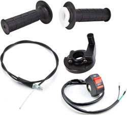 22mm Twist Throttle Accelerator Handle Grips, 50 90 110 125cc Pit Bike Dirtbike (Cable + Throttle Clamp + flameout Switch) by CALU LUKY