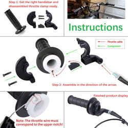 22mm Twist Throttle Accelerator Handle Grips, 50 90 110 125cc Pit Bike Dirtbike (Cable + Throttle Clamp + flameout Switch) by CALU LUKY