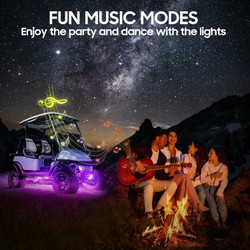 New 4PCS Golf Cart Underbody Light Kit, Underglow LED Light Strip for Yamaha EZGO Club Car, Golf Cart, 24 Modes Multicolor RGB Music Sync IP67 Waterproof