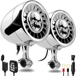 GoHawk AS5-X All-in-One 600W Built-in Amplifier 5 in. Full Range Waterproof Bluetooth ATV RZR UTV Stereo Speakers Audio Amp System AUX USB, 1.5 to 2" Rollcage Bar Polaris 4 Wheeler Can-Am