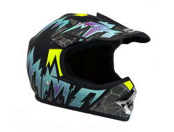 OFF Road MMG Youth Helmet. Model Motocross. Color: Matte Black/Blue. - (DOT APPROVED)