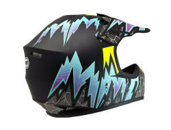 OFF Road MMG Youth Helmet. Model Motocross. Color: Matte Black/Blue. - (DOT APPROVED)