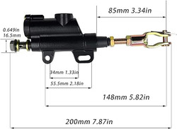 Rear Brake Master Cylinder Coolster Compatible with most of 50cc 70cc 90cc 110cc 125cc Dirt Bike Chinese ATV Quad Taotao Sunl Roketa NST