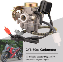 50CC Carburetor 4 Stroke GY6 High Performance 139QMB Carburetor for 49cc 50cc Scooter Moped PD18J Carb Engine, 50 cc Carburetor, 50cc Moped Carburetor + Intake Manifold