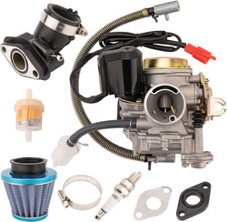 50CC Carburetor 4 Stroke GY6 High Performance 139QMB Carburetor for 49cc 50cc Scooter Moped PD18J Carb Engine, 50 cc Carburetor, 50cc Moped Carburetor + Intake Manifold