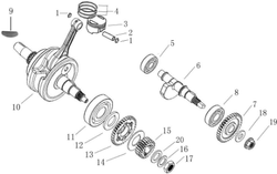 Lifan Kpm 200 Primary driving gear combination (Image #15)