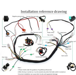 Wire Harness Complete 6 Coil Stator CDI Wiring Harness for 49cc 50cc 70cc 90cc 110cc 125cc 150cc GY6 Taotao Kazuma Baja ATV Dune Buggy Go Kart Scooter Pit Bike Quad Moped 4 Stroke Engine Harness