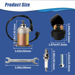 GY6 Starter Motor＋Starter Relay Solenoid Compatible with 50cc 150cc 200cc 250cc ATV Go Karts ATV Scooter Moped Dune Buggys Quad 4 Wheelers TAOTAO Baja，4-Stroke GY6 Engine（Teeth: 9）