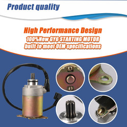 GY6 Starter Motor＋Starter Relay Solenoid Compatible with 50cc 150cc 200cc 250cc ATV Go Karts ATV Scooter Moped Dune Buggys Quad 4 Wheelers TAOTAO Baja，4-Stroke GY6 Engine（Teeth: 9）