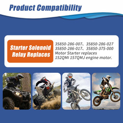 GY6 Starter Motor＋Starter Relay Solenoid Compatible with 50cc 150cc 200cc 250cc ATV Go Karts ATV Scooter Moped Dune Buggys Quad 4 Wheelers TAOTAO Baja，4-Stroke GY6 Engine（Teeth: 9）